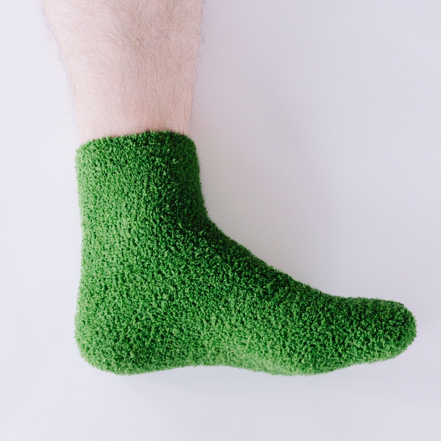 Crops of Hops | Verdant Green Cozy Socks | Fuzzy Socks | Cozy Socks for a Cause- on foot
