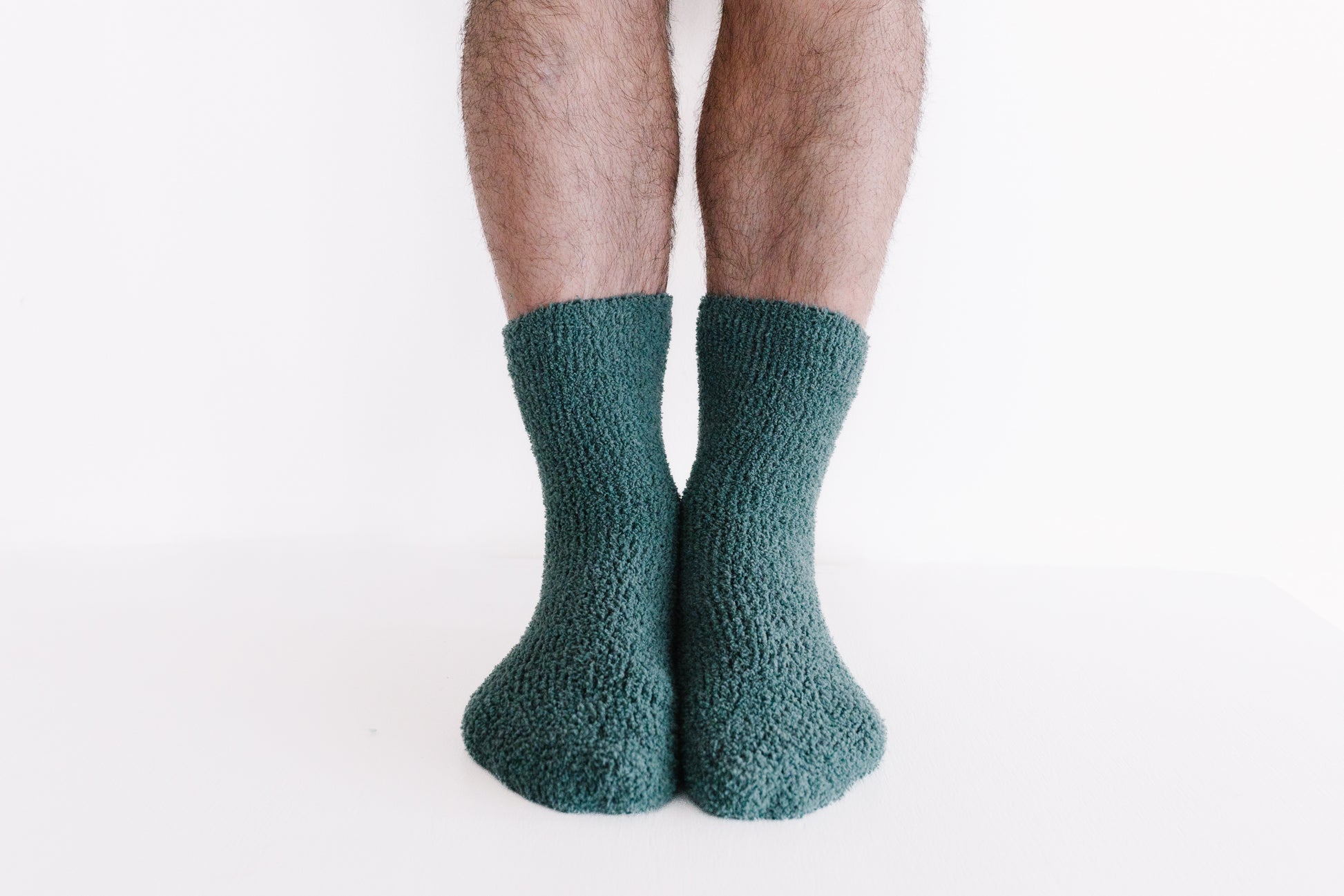 Forest Trail | Peaceful Green Cozy Socks | Fuzzy Socks | Cozy Socks for a Cause- on feet